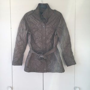 Lands’ End quilted jacked with belt